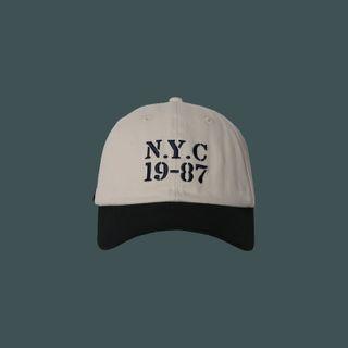 Letter Embroidered Two-tone Baseball Cap