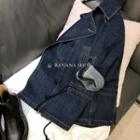 Washed Denim Oversize Button-up Jacket