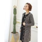 Faux-pearl Buttoned Tweed Coat