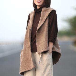 Asymmetric One Button Knit Vest