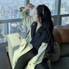 Two-tone Irregular Tie-waist Blazer