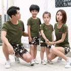 Family Matching Set: Short-sleeve T-shirt + Camouflage Shorts