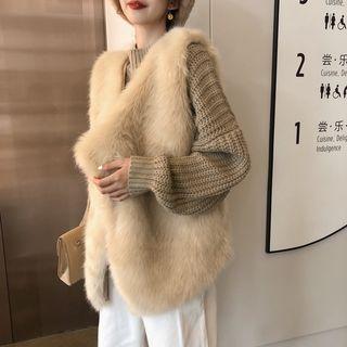 Faux Fur Open-front Vest