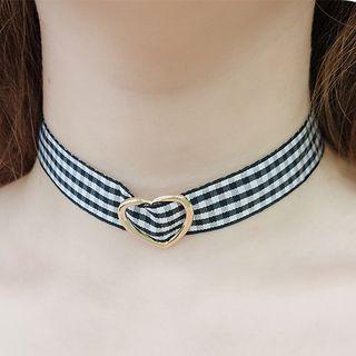 Heart Gingham Choker