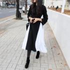 Pleated-panel Belted Long Pullover Dress
