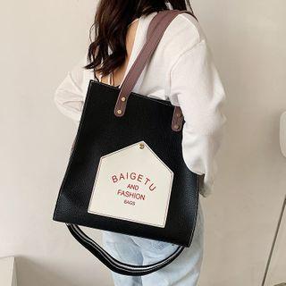 Color Block Panel Crossbody Tote Bag