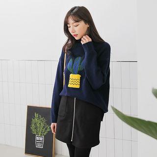 Pocket-side Zip-up Miniskirt