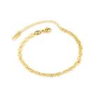 Simple Fashion Plated Gold Geometric Circle 316l Stainless Steel Anklet Golden - One Size