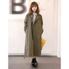 Snap-button Long Trench Coat