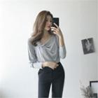 Cowl-neck Long-sleeve Top
