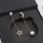 Star & Moon Non-matching Dangle Earring As Shown In Figure - One Size