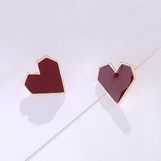 Alloy Heart Earring 1 Pair - Ear Studs - One Size