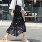 Print A-line Midi Chiffon Skirt As Shown In Figure - One Size