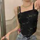 Asymmetrical Open-back Lace-up Suspender Top