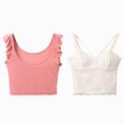 Ruffled Crop Tank Top / Camisole Top