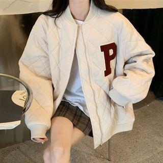 Argyle Lettering Oversize Jacket