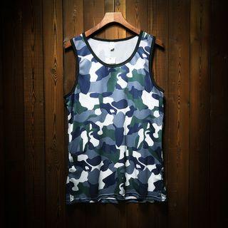 Perforated Camo Tank Top