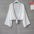 Tie Waist Light Jacket White - One Size