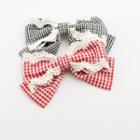 Lace Trim Plaid Bow Hair Clip