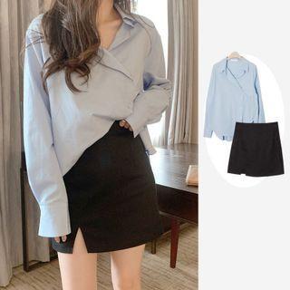 Plain Shirt / Mini Skirt / Set
