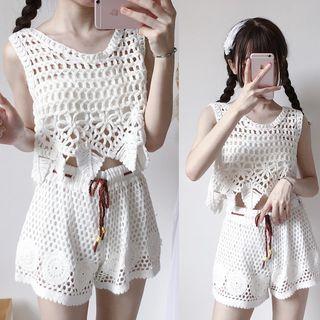 Set: Crochet Tank Top + Shorts
