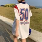 Set: Swim Top + Shorts + Lettering Polo Shirt