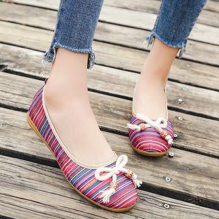 Bow Striped Flats