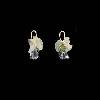 Petal Faux Crystal Dangle Earring