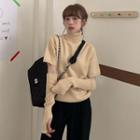High-neck Cut-out Knit Sweater