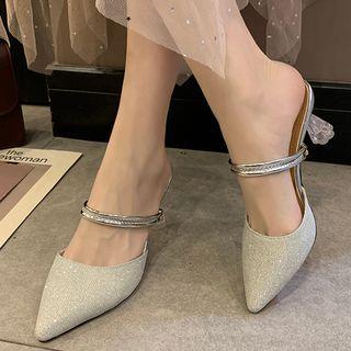 Pointed Strappy Kitten-heel Sandals