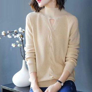 Cut-out Cable Knit Sweater
