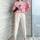 Set: Cartoon Cow Print Sweatshirt + Sweatpants