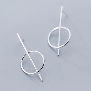 925 Sterling Silver Circle Earring S925 Silver - Earring - Silver - One Size