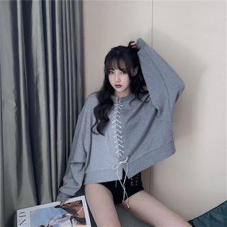 Color Panel Pullover Gray - One Size