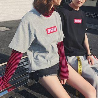 Couple-matching Lettering T-shirt