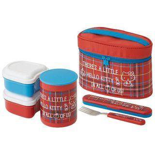 Hello Kitty Thermal Lunch Box Set (red Tartan)