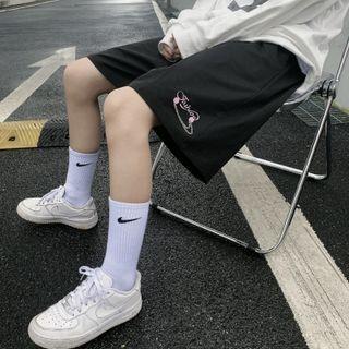 Lettering Chained Wide Leg Shorts