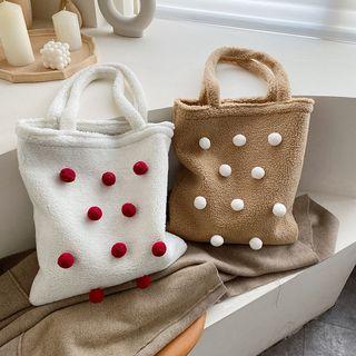 Pom Pom Furry Tote Bag
