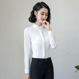 Long-sleeve Shirt / Straight-leg Dress Pants / Set