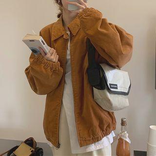 Plain Zip Jacket Tangerine - One Size