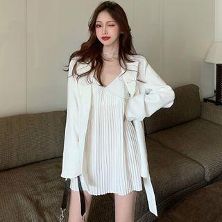 Spaghetti Strap A-line Dress / Blazer