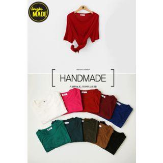Short-sleeve Colored Round-neck T-shirt
