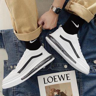 Faux Leather Platform Lace-up Sneakers