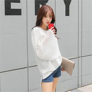 Pleated Bell-sleeve Sweatshirt