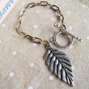 Silver Forest Leaf Bracelet