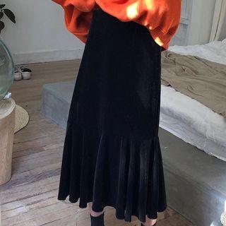 Midi Velvet Mermaid Skirt