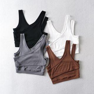 Plain Cropped Asymmetric Tank Top