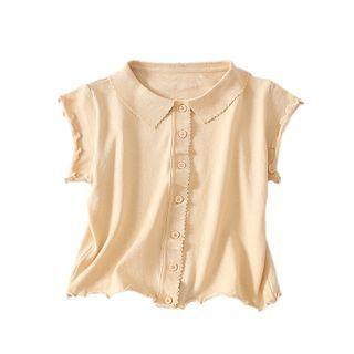 Lettuce Edge Collared Cropped T-shirt