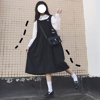 Plain Shirt / Side Tie Jumper Dress