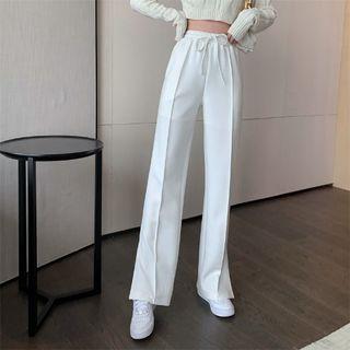 High Waist Wide Leg Pants White - One Size